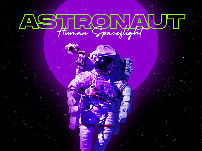 Astronaut Retro // Human Spaceflight astronaut astronomy cover cover art cover design design human retro retro font