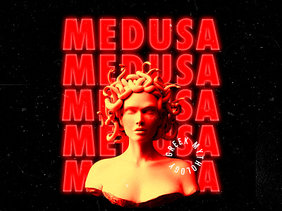 Medusa // Greek Mythology art artwork cover cover art design glow medusa neon neon light snake