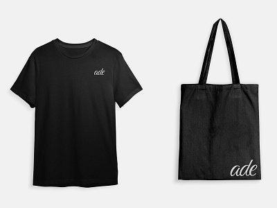 Ade black brand designer brand identity brand identity design branding identity design logo logo design logo designer minimal mockup photographer photographerlogo shirt simple logos tote bag