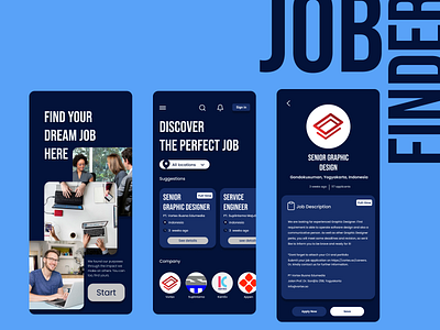 Job Finder - Mobile App app design job job finder minimal ui ux