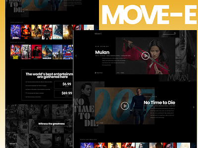 Move-E - Website Homepage design movies ui ux website website design