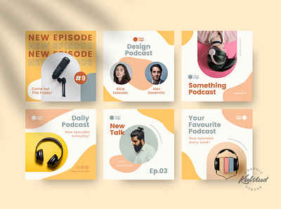 RADIO - Podcast Instagram Template for Canva canva template instagram instagram template podcast podcast art template