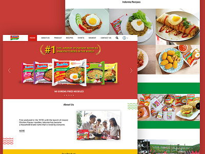 indomie noodles branding company profile design flat indomie noodles simple ui uidesign ux web webdesign