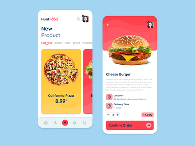 Food Hunter Mobile App Design app branding design drink food food app food mobile app foodie mobile app mobile app design mobile apps ui ux