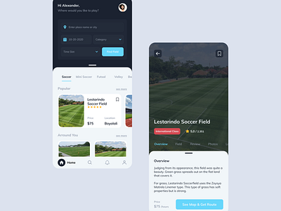 Sport Booking Mobile App Exploration