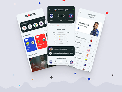 SKORNYA - Sport News and Score Mobile App Design Concept app clean design design livescore mobile app design mobile apps soccer app sports sports news ui uiux user interface ux