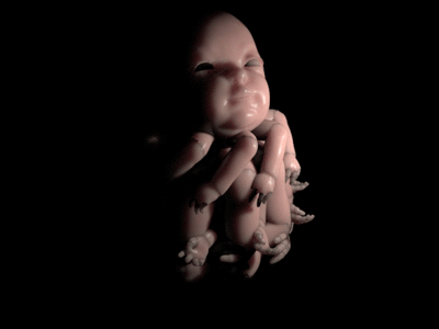 oswra 9 (realistic edit) 4d baby c4d cinema creepy design gif loop zolloc