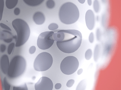 eye 3d animation art c4d cinema cinema 4d color design face gif loop motion pink simulation zolloc