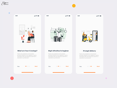 ONBOARDING app design favourite page food app food app design food app ui food delivery illustration onboarding orange ui ux