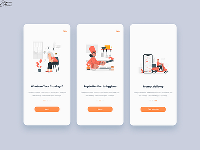 ONBOARDING 2 app design favourite page food app food app design food app ui food delivery illustration onboarding orange ux