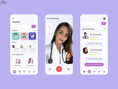 Healthcare app app covid 19 design doctor doctor app doctor appointment health app healthcare illustration ux
