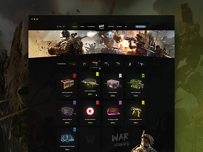 War Happy – Home page csgo homepage roulette shop skins store ui uidesign ux warface web website