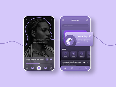 Music App UI app design daily ui design interface design mobile app music music app ui