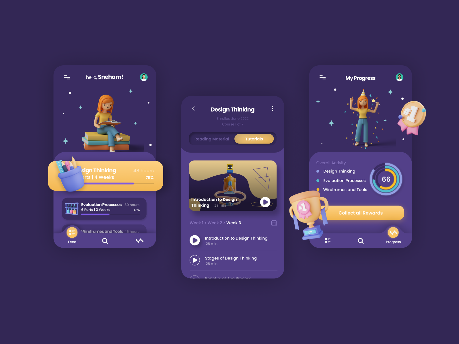 Learning App UI by Smriti Jha on Dribbble