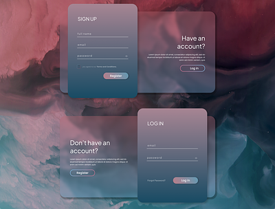 Sign-up/ Sign-in UI animation log in register screen sign in screen sign up ui web design web page web sign in