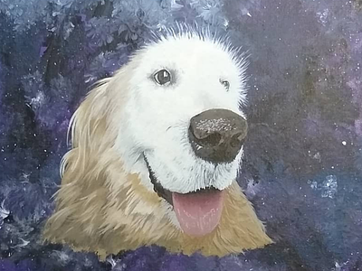 Tribute to a Best Friend acrylic animal animal portrait dog fur illustration