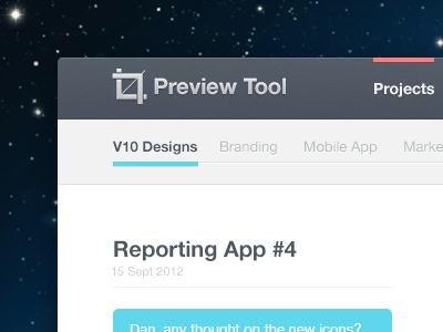 Preview Tool appstore comment design feedback free freebie helvetica icons interface reporting tool ui