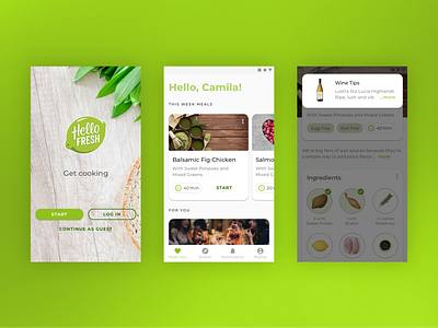 Hello Fresh mobile app design mobile app ui ux