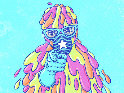 Wear a Mask. Save Lives. covid 19 graphic design illustration melting man quarantine art