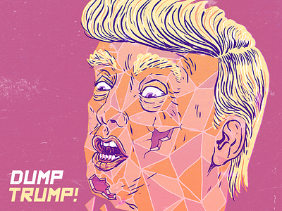 Dump Trump drawing illustration political cartoon