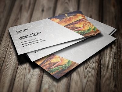 Business card burger business cards colorful design fast food food psd restaurant shop