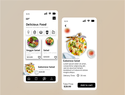 Delivery food App app branding design typography ui ux