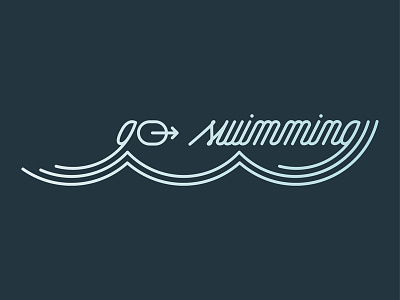 go swimming curves lines type typography vector
