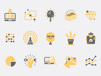 DW Icons data flat icons illustration vector wip
