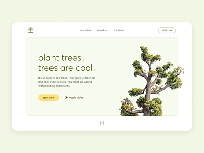 Cool Trees | Landing Page averta cool design graphic design green hero section landing page modern nature rounded soft trees typography ui