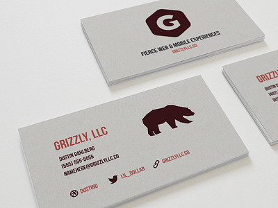 Grizzly bear business card grizzly