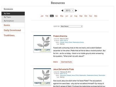 Truth For Life Resource UI library resource user interface