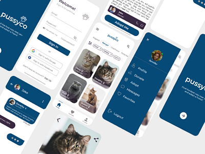 Personal Practice Project
Pussyco, Cat Adoption App