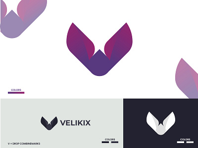 V  LETTER WITH DROP COMBINATION-VELIKIX LOGO