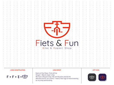 Fiets & Fun logo-ff lettermark bicycle logo brand logo branding custom logo f letter logo ff lettermark logo lettermark logo logo design logomark logos logoset minimal minimalist minimalist logo modern logo wordmark