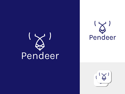 Minimal Pendeer logo-Pen+Deer combinemark brand logo branding branding a logo branding design branding identity custom logo deer logo lettermark logo logo design logomark logos logotypes minimal logo minimalist modern deer logo modern minimal logo pen logo pendeer logo wordmark