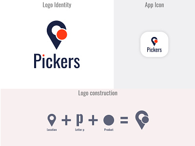pickers logo brand logo branding branding design custom logo deliver logo lettermark location logo logomark minimalist pick logo symbolic