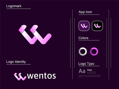 Redesign of Wentos logo | w monogram | Branding app icon brand identity brand logo branding custom logo lettermark logo logo design logomark logos logotype minimalist w letter logo w monogram wordmark