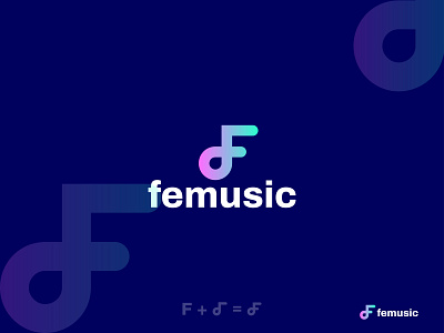 Femusic logo | f+music combinemarks | branding