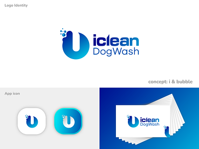 Logo concept for ''iclean dogwash" || Branding app icon brand identity brand logo branding branding design bubble logo clean cleaning logo dog clean logo dog wash graphic design i letter iclean icon letter i logo logo logo design logodesign minimal logo minimalist