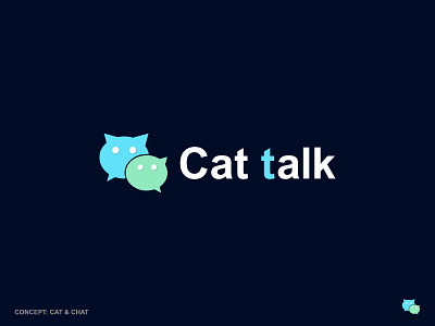 Cat talk-Combine mark logo design for forum, community