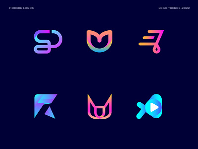 Modern Logos | Logo trends-2022 | Branding V-4 brand identity branding graphic design illustration lettermark logo logo design logo mark logo trends 2022 logofolio logos minimalist mobile modern logos player print r letter s letter typography w letter