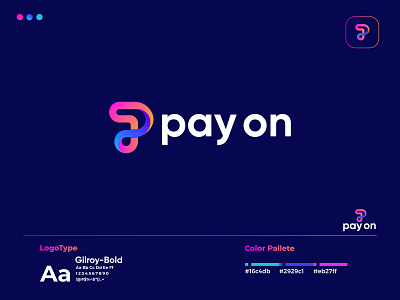 Logo Concept for"pay on" | P Letter | Branding app icon brand identity branding branding design dribbble logos logo logo design logo designer logodesign minimalist logo p p letter pay payment