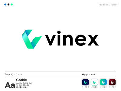 Vinex-Logo Design | Branding app icon app logo brand identity brand logo branding branding design dribbble logos illustration letter mark logo logo design logos minimal minimalist modern v letter monogram typography v v letter v logo