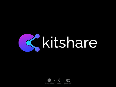 kitshare-logo concept | Branding app logo brand identity brand logo branding branding design illustration kit lettermark logo logo design logodesign logomark logos minimalist mobile product share sharing sharing logo typography