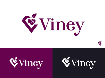 Viney-Winery Logo Design Concept | Branding app icon app logo brand identity brand logo branding grape illustration letter v lettermark logo logo design minimalist mobile symbol typography v v letter v logo wine winery logo