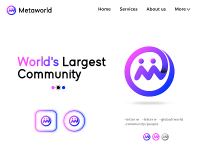 metaverse logo design - letter mw community logo design