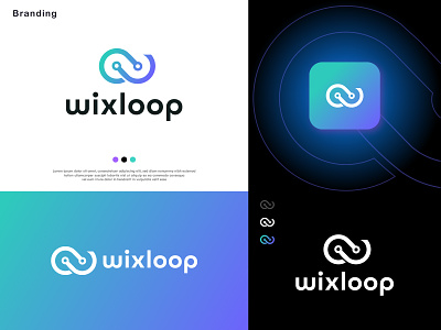 letter w logo design | technology logo | loop logo | branding