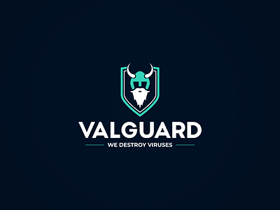 Valguard - We destroy viruses antivirus branding design identity logo logos mascot logo vector viking