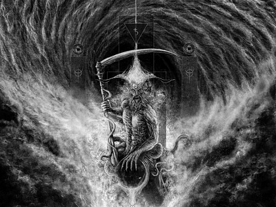 "Íconos del Caos" cover artwork dark art dark artist dark theme digital art heavy metal horror art macabre art nestor avalos nestor avalos art