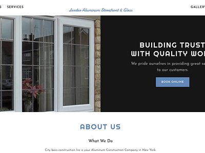 Leader Aluminum Storefront & Glass GoDaddy Website branding design godaddy graphic design logo minimal ui web design